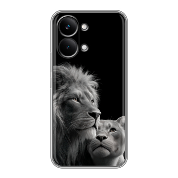 Силиконовый чехол на Poco X8 Pro Max с принтом Лев кошки Силиконовый чехол на Poco X8 Pro Max с принтом Лев кошки
