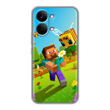 Силиконовый чехол на Poco X8 Pro Max с принтом Майнкрафт Minecraft Силиконовый чехол на Poco X8 Pro Max с принтом Майнкрафт Minecraft