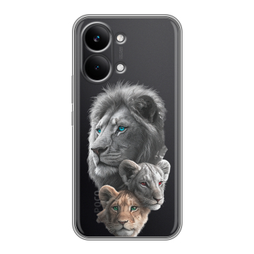 Силиконовый чехол на Poco X8 Pro Max с принтом Львы Силиконовый чехол на Poco X8 Pro Max с принтом Львы
