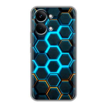 Силиконовый чехол на Poco X8 Pro Max с принтом Неоновые соты Силиконовый чехол на Poco X8 Pro Max с принтом Неоновые соты
