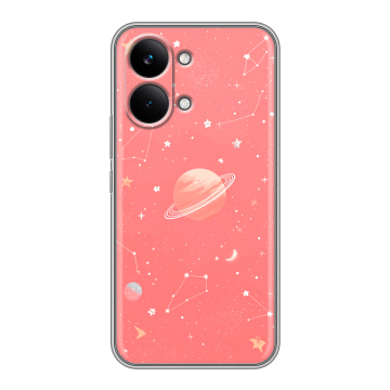 Силиконовый чехол на Poco X8 Pro Max с принтом Розовый космос Силиконовый чехол на Poco X8 Pro Max с принтом Розовый космос
