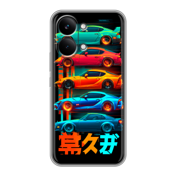 Силиконовый чехол на Poco X8 Pro Max с принтом машины тачки