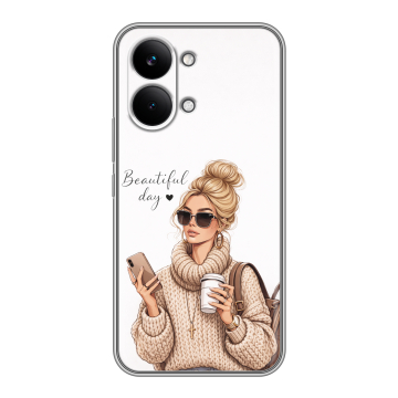 Силиконовый чехол на Poco X8 Pro Max с принтом женский