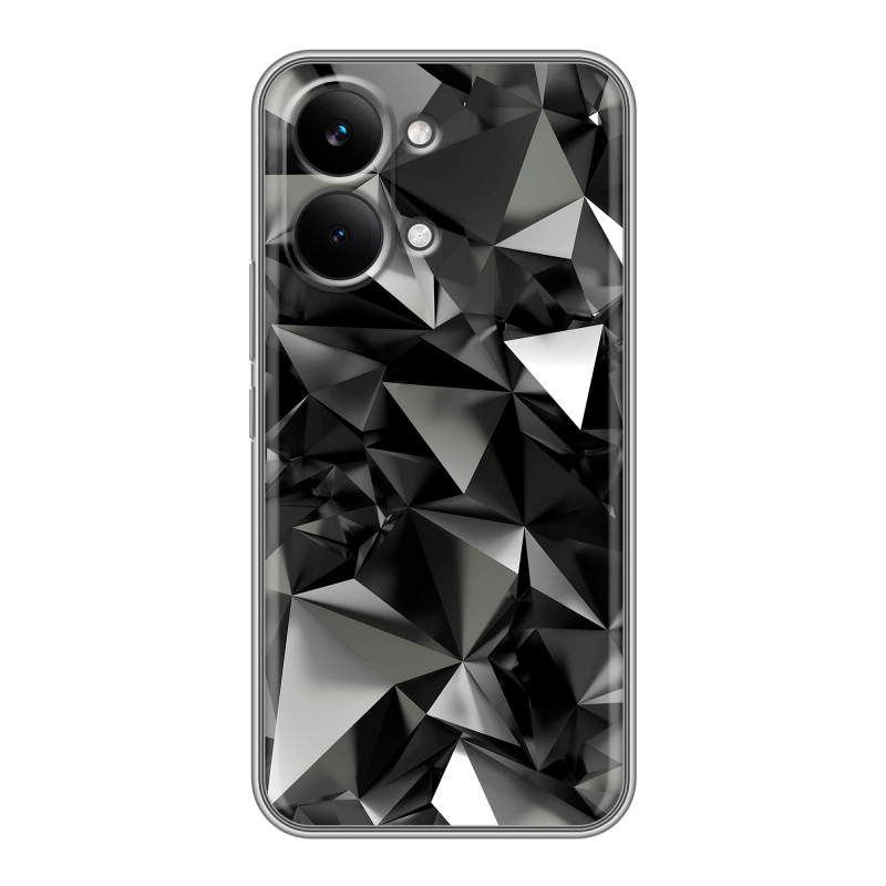 Силиконовый чехол на Poco X8 Pro Max с принтом Черные кристаллы Силиконовый чехол на Poco X8 Pro Max с принтом Черные кристаллы