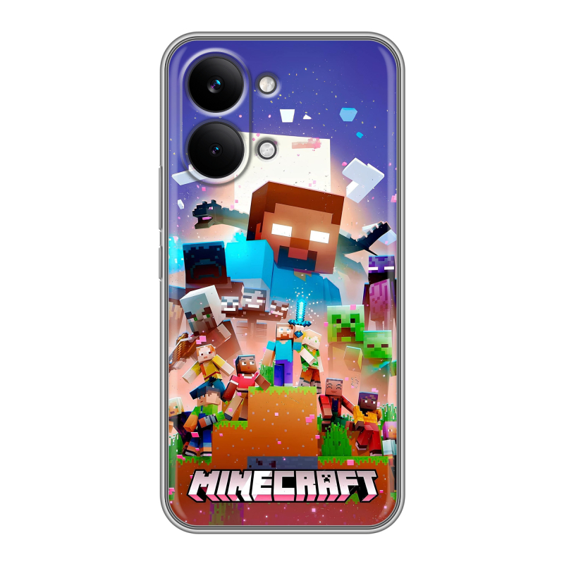 Силиконовый чехол на Poco X8 Pro Max с принтом Майнкрафт Minecraft Силиконовый чехол на Poco X8 Pro Max с принтом Майнкрафт Minecraft
