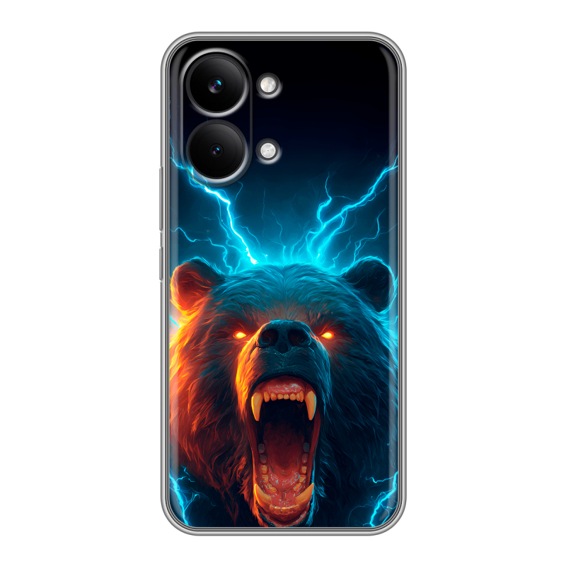 Силиконовый чехол на Poco X8 Pro Max с принтом Медведь Силиконовый чехол на Poco X8 Pro Max с принтом Медведь