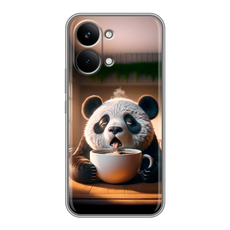 Силиконовый чехол на Poco X8 Pro Max с принтом смешная панда Силиконовый чехол на Poco X8 Pro Max с принтом смешная панда