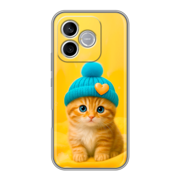 Силиконовый чехол на Honor 600 Lite с принтом Котенок в шапке Силиконовый чехол на Honor 600 Lite с принтом Котенок в шапке
