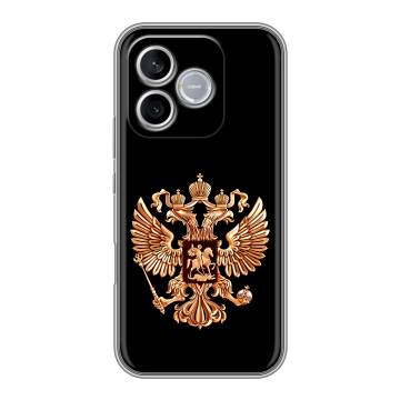 Силиконовый чехол на Honor 600 Lite с принтом Герб России золотой