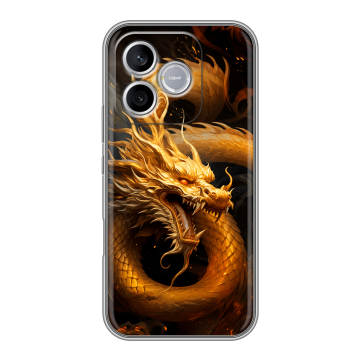 Силиконовый чехол на Honor 600 Lite с принтом Золотой дракон