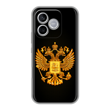 Силиконовый чехол на Honor 600 Lite с принтом Герб России желтый Силиконовый чехол на Honor 600 Lite с принтом Герб России желтый