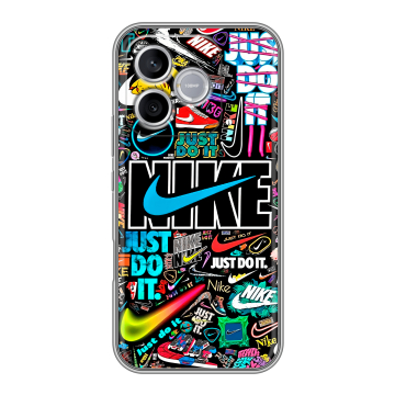 Силиконовый чехол на Honor 600 Lite с принтом найк nike черный