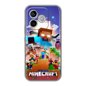 Силиконовый чехол на Honor 600 Lite с принтом Майнкрафт Minecraft