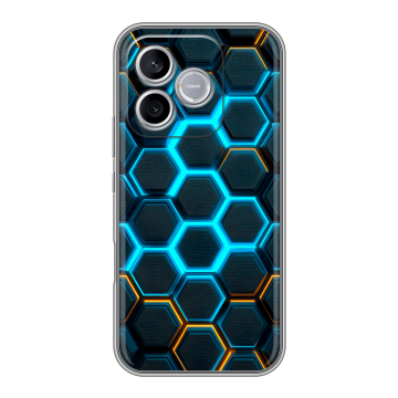 Силиконовый чехол на Honor 600 Lite с принтом Неоновые соты Силиконовый чехол на Honor 600 Lite с принтом Неоновые соты