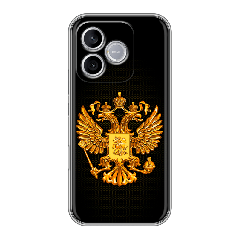 Силиконовый чехол на Honor 600 Lite с принтом Герб России желтый Силиконовый чехол на Honor 600 Lite с принтом Герб России желтый