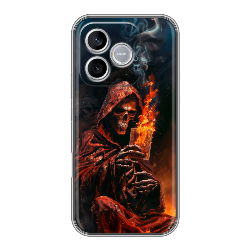 Силиконовый чехол на Honor 600 Lite с принтом Скелет и карты Силиконовый чехол на Honor 600 Lite с принтом Скелет и карты