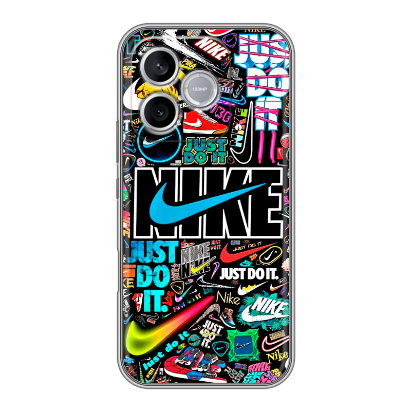 Силиконовый чехол на Honor 600 Lite с принтом найк nike черный Силиконовый чехол на Honor 600 Lite с принтом найк nike черный