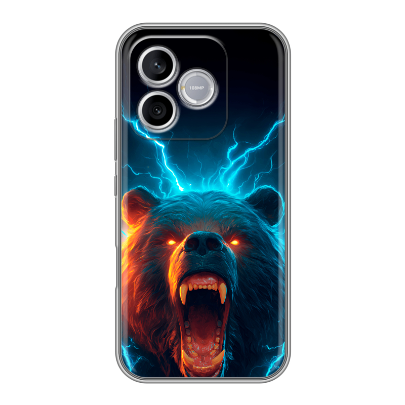 Силиконовый чехол на Honor 600 Lite с принтом Медведь Силиконовый чехол на Honor 600 Lite с принтом Медведь