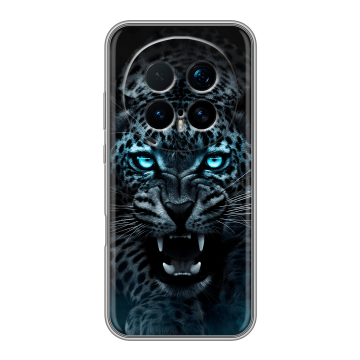 Силиконовый чехол на Honor Magic 8 Pro с принтом Темный леопард Силиконовый чехол на Honor Magic 8 Pro с принтом Темный леопард