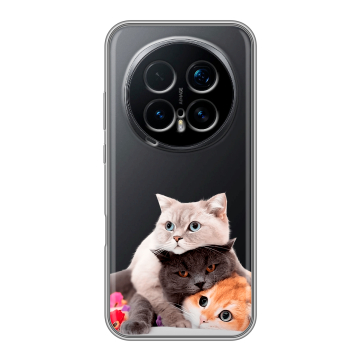 Силиконовый чехол на Honor Magic 8 Pro с принтом Кошки Силиконовый чехол на Honor Magic 8 Pro с принтом Кошки