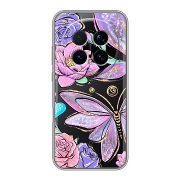 Силиконовый чехол на Honor Magic 8 Pro с принтом Бабочки и цветы