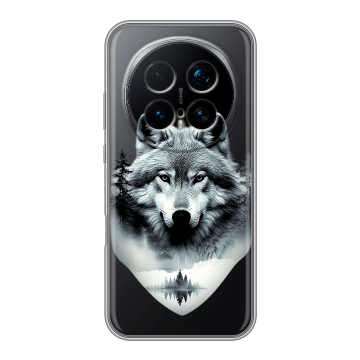 Силиконовый чехол на Honor Magic 8 Pro с принтом Волк в лесу