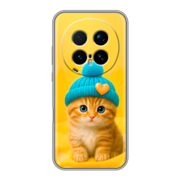 Силиконовый чехол на Honor Magic 8 Pro с принтом Котенок в шапке Силиконовый чехол на Honor Magic 8 Pro с принтом Котенок в шапке