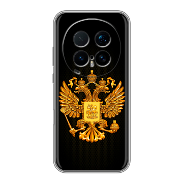 Силиконовый чехол на Honor Magic 8 Pro с принтом Герб России желтый