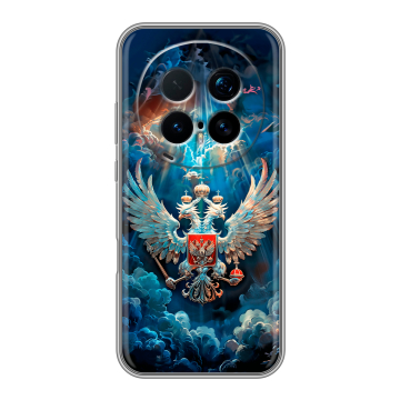 Силиконовый чехол на Honor Magic 8 Pro с принтом Герб флаг России