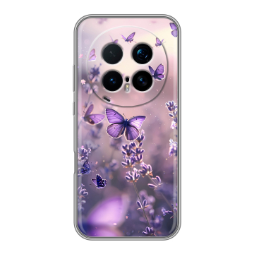 Силиконовый чехол на Honor Magic 8 Pro  с принтом бабочки и лаванда
