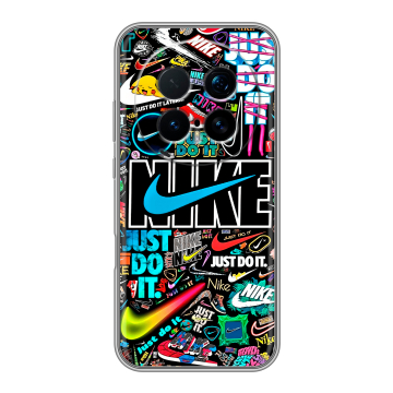 Силиконовый чехол на Honor Magic 8 Pro  с принтом найк nike черный