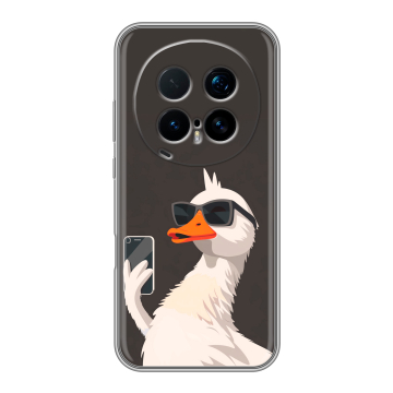 Силиконовый чехол на Honor Magic 8 Pro  с принтом утка в очках