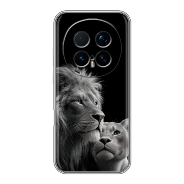 Силиконовый чехол на Honor Magic 8 Pro  с принтом Лев кошки