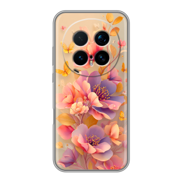 Силиконовый чехол на Honor Magic 8 Pro с принтом Цветы и бабочки Силиконовый чехол на Honor Magic 8 Pro с принтом Цветы и бабочки