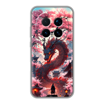 Силиконовый чехол на Honor Magic 8 Pro с принтом Дракон Японский