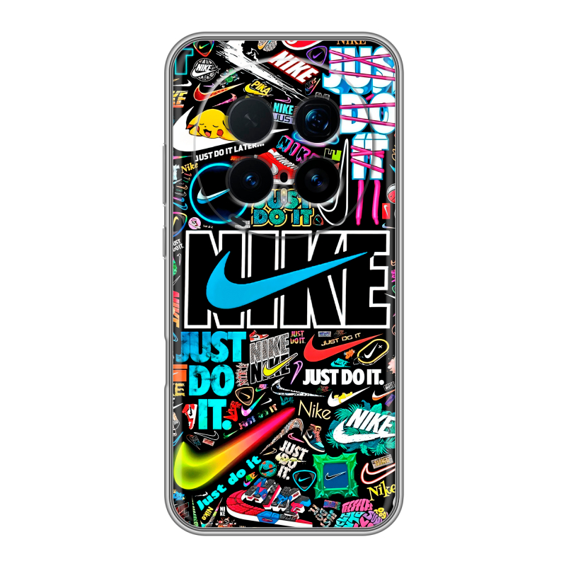 Силиконовый чехол на Honor Magic 8 Pro с принтом найк nike черный Силиконовый чехол на Honor Magic 8 Pro с принтом найк nike черный