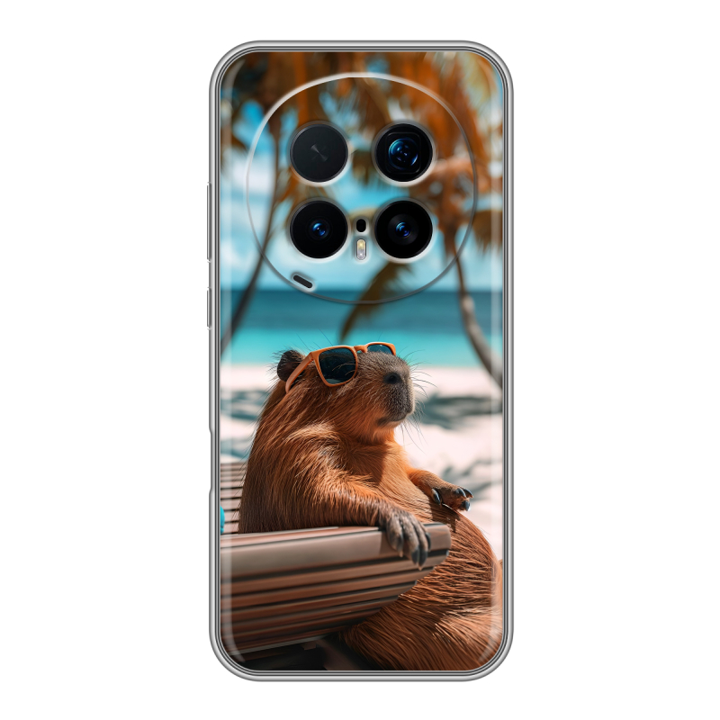 Силиконовый чехол на Honor Magic 8 Pro с принтом Капибара Силиконовый чехол на Honor Magic 8 Pro с принтом Капибара