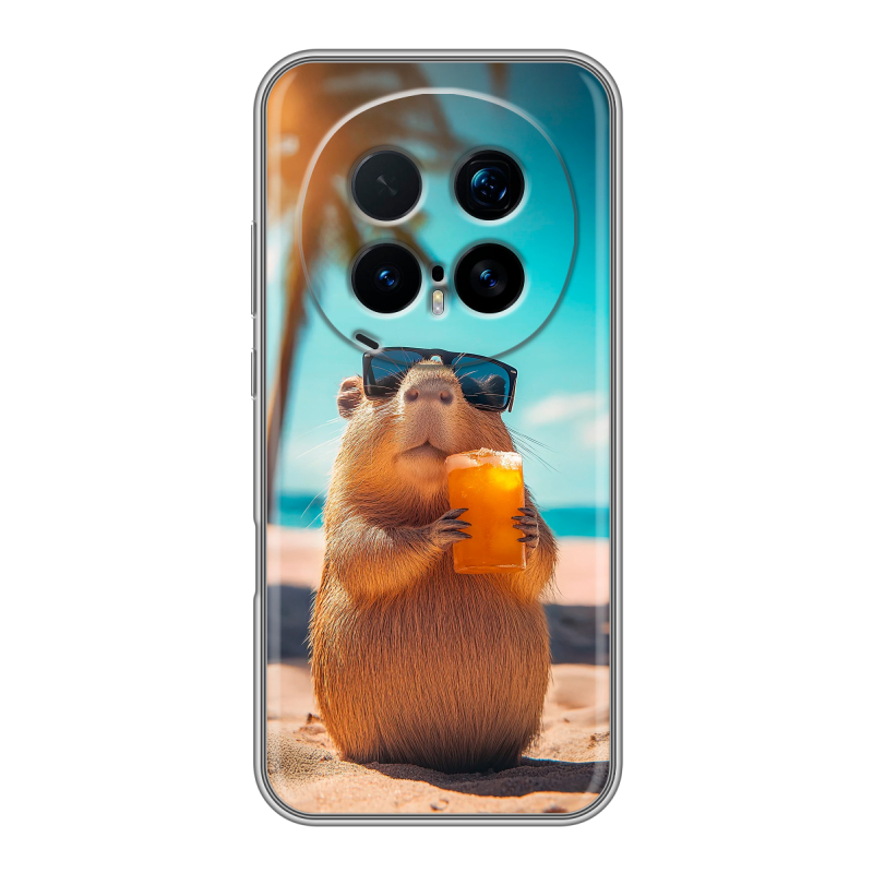 Силиконовый чехол на Honor Magic 8 Pro с принтом Капибара Силиконовый чехол на Honor Magic 8 Pro с принтом Капибара
