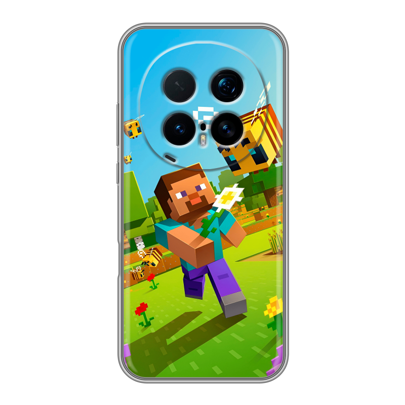 Силиконовый чехол на Honor Magic 8 Pro с принтом Майнкрафт Minecraft Силиконовый чехол на Honor Magic 8 Pro с принтом Майнкрафт Minecraft
