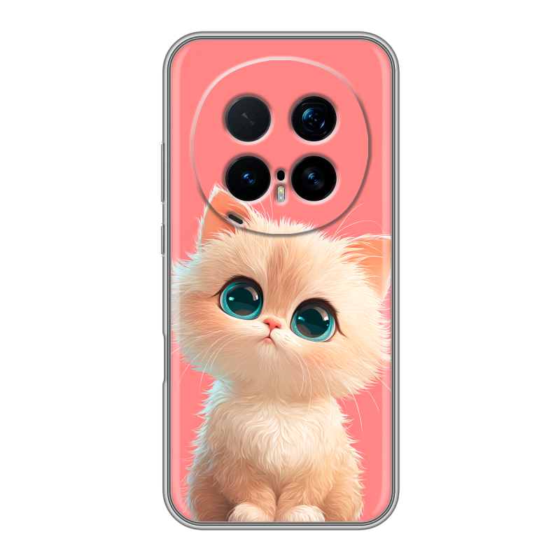 Силиконовый чехол на Honor Magic 8 Pro с принтом Розовый котенок Силиконовый чехол на Honor Magic 8 Pro с принтом Розовый котенок