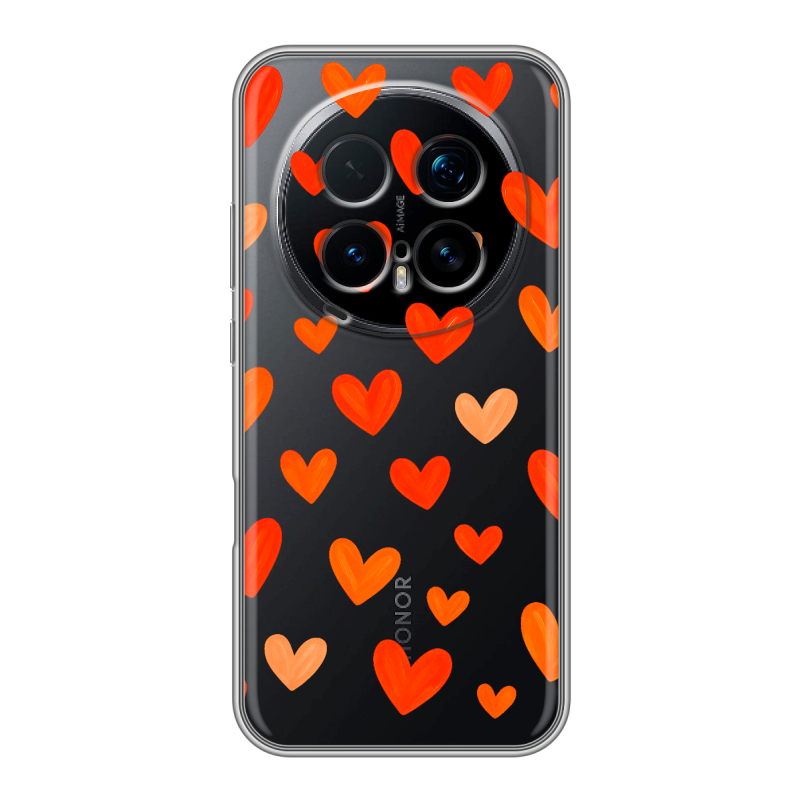 Силиконовый чехол на Honor Magic 8 Pro с принтом Сердечки Силиконовый чехол на Honor Magic 8 Pro с принтом Сердечки