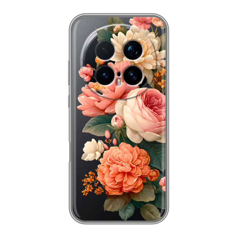 Силиконовый чехол на Honor Magic 8 Pro с принтом цветы Силиконовый чехол на Honor Magic 8 Pro с принтом цветы