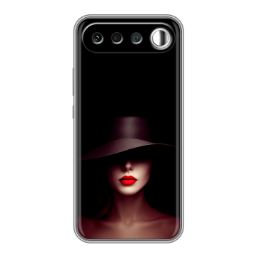 Силиконовый чехол на Realme 16 с принтом Девушка в шляпе