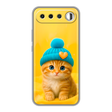 Силиконовый чехол на Realme 16 с принтом Котенок в шапке