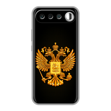 Силиконовый чехол на Realme 16 с принтом Герб России желтый Силиконовый чехол на Realme 16 с принтом Герб России желтый