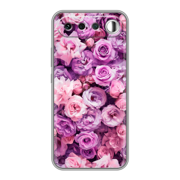 Силиконовый чехол на Realme 16 с принтом лавандовые розы Силиконовый чехол на Realme 16 с принтом лавандовые розы