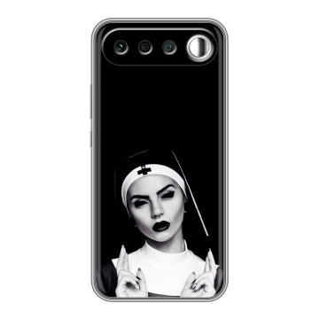Силиконовый чехол на Realme 16 с принтом монашка