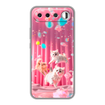 Силиконовый чехол на Realme 16 с принтом милые котики Силиконовый чехол на Realme 16 с принтом милые котики