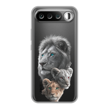 Силиконовый чехол на Realme 16 с принтом Львы Силиконовый чехол на Realme 16 с принтом Львы