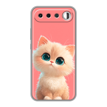 Силиконовый чехол на Realme 16 с принтом Розовый котенок Силиконовый чехол на Realme 16 с принтом Розовый котенок